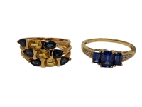 (2) 10k Gold Rings with Sapphires