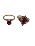 (2) 10k Gold Rings with Rubies