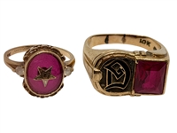 (2) 10k Gold Rings with Rubies