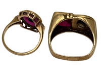 (2) 10k Gold Rings with Rubies