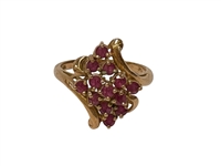 (4) 10k Gold Rings with Rubies, Aquamarine, and Topaz