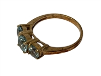 (3) 10k Gold Rings with Blue Gemstones