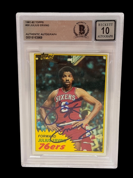 1981-82 Topps Julius Erving #30 Authentic Autograph SGC Graded 10
