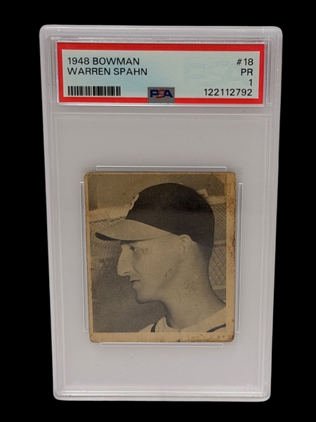 PSA 1948 Bowman Warren Spahn #18 Grade PR1