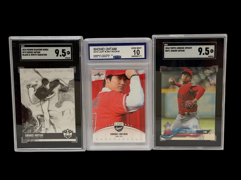 (3) Shohei Ohtani Graded Baseball Cards Including 2018 Topps Chrome Update