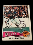 (5) Autographed Football Cards; Lou Groza, Gale Sayers, O.J. Simpson
