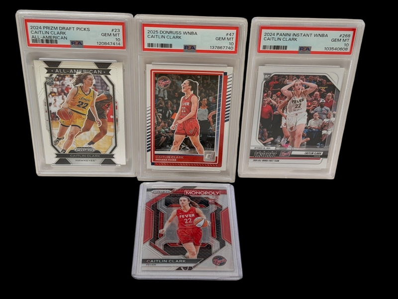 (4) Caitlin Clark Basketball Cards; (3) Graded