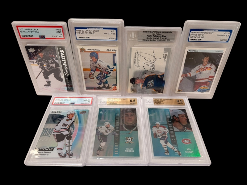 (7) Graded Hockey Cards; Hainsey, Seanne, Byfield, Others