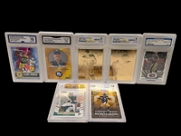 (7) Graded Football Cards: Aaron Rodgers Rookie, Smith, Marino, Marino, Roethlisberger