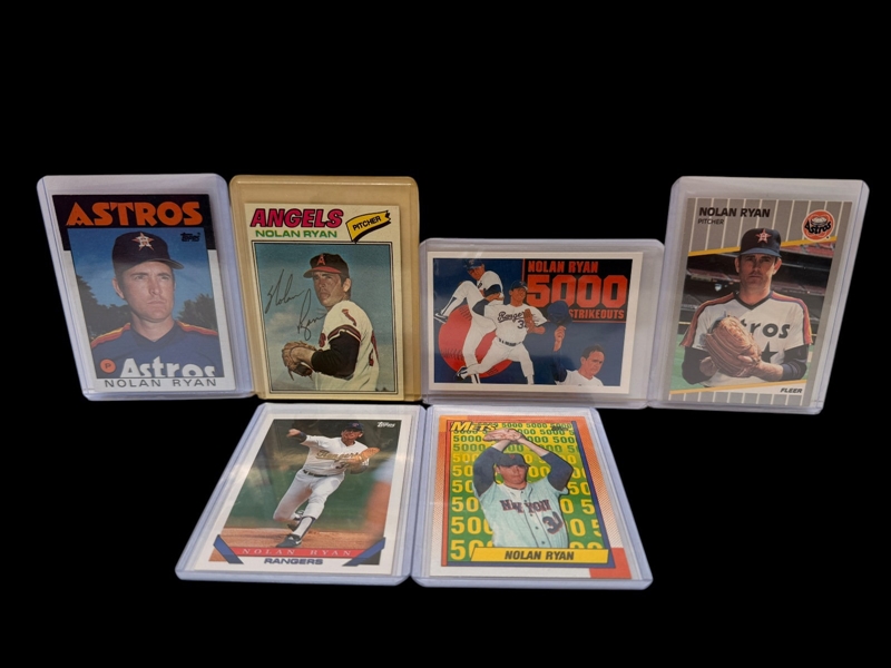 (6) Nolan Ryan Ungraded Baseball Cards