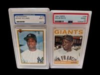 (10) Graded Baseball Cards; Including 1964 Topps Willie Mays