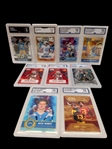 (9) Graded Football Cards; Caleb Williams, Drake Maye, Kenny Pickett, Justin Herbert