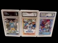 (9) Graded Football Cards; Caleb Williams, Drake Maye, Kenny Pickett, Justin Herbert