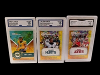 (16) Graded Football Cards; Jalen Hurts, Trey Lance, Mac Jones, Justin Fields