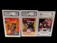 (15) Graded Football Cards; Marty Booker, Robert Griffin III, Devonta Smith, Others