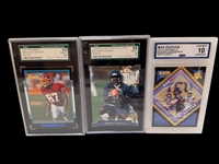 (15) Graded Football Cards; Marty Booker, Robert Griffin III, Devonta Smith, Others