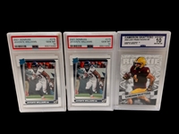 (15) Graded Football Cards; Marty Booker, Robert Griffin III, Devonta Smith, Others