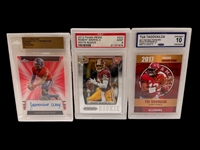 (15) Graded Football Cards; Marty Booker, Robert Griffin III, Devonta Smith, Others