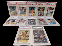 (12) Graded Sports Cards: Cal Ripken, Phil Jackson, Henderson, Glavine, Others