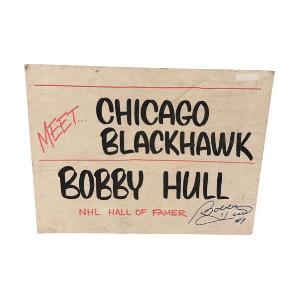 Meet Chicago Blackhawks Bobby Hull Advertising Poster Signed by Hull