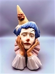 Lladro Sad Clown Jester Porcelain Bust Figure