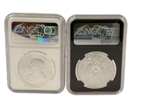 (2) South Africa Graded Coins; 2022 Krugerrand MS70, 2019 5R Elephant FDI MS70