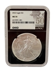 (4) American Eagles 2016, 2019, 2021, 2022 NGC, PCGS, Burnished, Lettered Edge