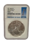 (4) American Eagles 2016, 2019, 2021, 2022 NGC, PCGS, Burnished, Lettered Edge