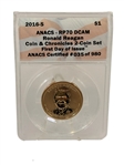 (5) Graded Dollar Coins: Jim Thorpe, Sequoyah, Ronald Reagan, Maria Tallchief