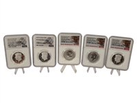 (5) Graded Kennedy Halves All Silver NGC