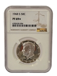 (6) Graded J.F. Kennedy Halves 40% Silver NGC