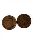 (14) Large Braided Hair Cents 1830-1854