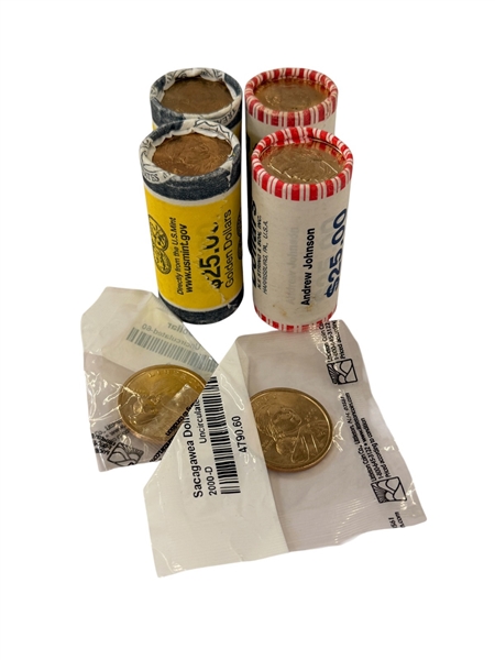 (4) Rolls Golden Dollars, Presidential Dollars