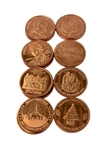 (16) One Ounce Copper Rounds Christmas
