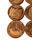 (16) One Ounce Copper Rounds Christmas