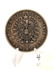 1876j Hamburg German States 5 Marks Coin