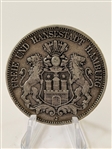 1876j Hamburg German States 5 Marks Coin