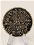 (4) Belgium 5, 100 Francs Coins .835, .900 Silver