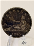 (5) Spain 5 Pesetas .900 Silver Coins