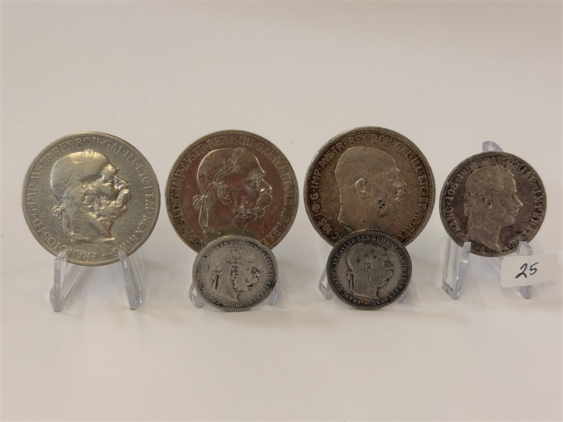 (6) Austria Corona and Florins 19th Century