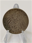 (4) Germany 2 and 5 Mark Coins, Wilhelm II Silver Medal