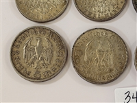 (6) Germany Silver 2, 5 Mark Coins