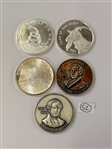 (5) .999 One Ounce Silver Rounds
