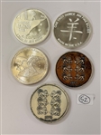 (5) .999 One Ounce Silver Rounds