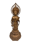 20th Century Japanese Kuan Yin Brass Statue Japanese Form of Padmapani