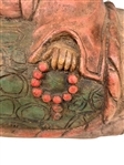Polychrome Carved Sculpture Budai or Daoist Immortal Atop Mythical Birds Export Piece