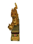 Pair of Gold Toned Composite Chinese Dragon Sculptures
