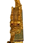 Pair of Gold Toned Composite Chinese Dragon Sculptures