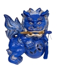 Pair of Cobalt Gilt Porcelain Foo Dogs