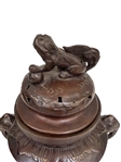 Pair Bronze Lidded Censors
